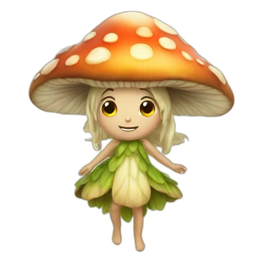 Mushroom fairy sticker