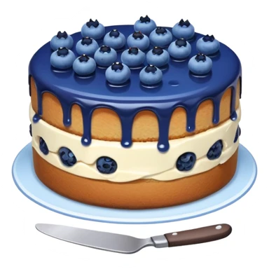 Make an emoji of a blueberry cake (small) that's broken off a bit so you can see the blueberry jam sticker