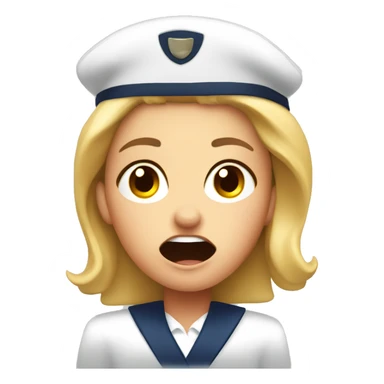frightened stewardess sticker