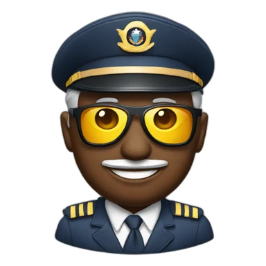 ale airplane Captain with sun glasses and Captain cap sticker