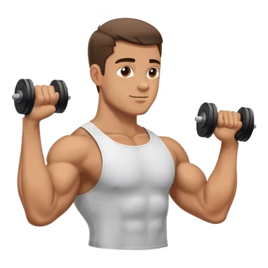 side view guy doing bicep-curls palms-facing-up sticker