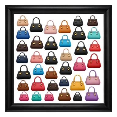 Photo frame made from minature handbags around the outside of the frame
 sticker