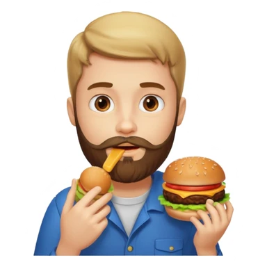 beard boy  with hamburgers sticker