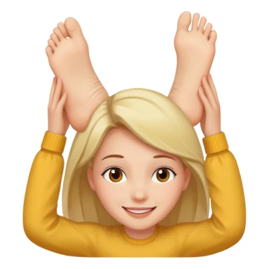 a foot placed on a girl's head sticker