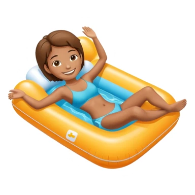 person floating on pool float sticker