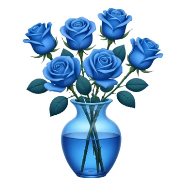  Group of Blue rose in a vase sticker
