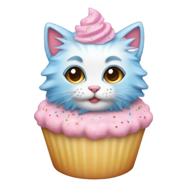 Kitten wearing a cupcake costume  sticker