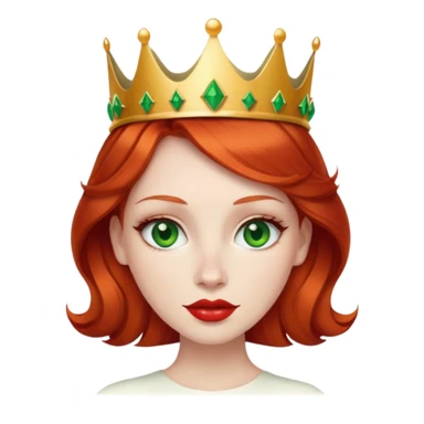 Redhead Wearing a crown green eyes and lips sticker