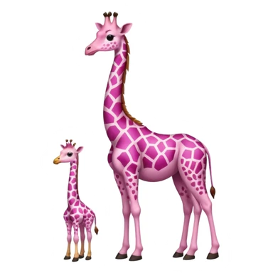 Gallina de pelaje rosa fuerte mezclada con una jirafa sin manchas sticker