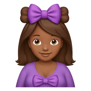 pregnant woman, brown hair, dark skin, bow in hair sticker