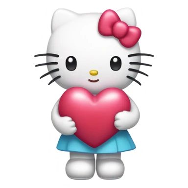 hello kitty with heart sticker