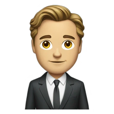 leonardo dicaprio cartoon wearing suit sticker
