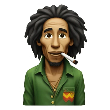 Bob Marley smoking sticker