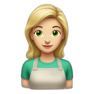  girl green eyes baking cookies sticker
