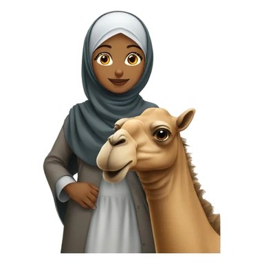 Hijab girl with a camel  sticker