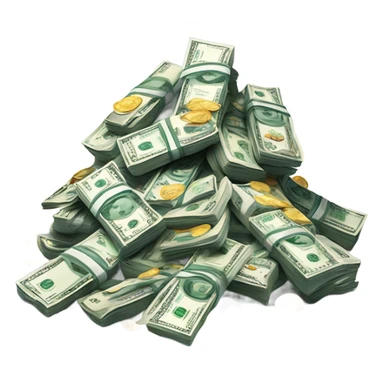 The pile of money is real sticker