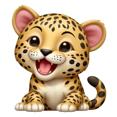cinematic-realistic-yawning-baby jaguar-portrait-emoji,-head-tilted-slightly-with-a-dramatic,-wide-open-yawn,-showcasing-a-lithe,-graceful-build-with-distinctive-rosette-patterns-and-sleepy,-half-closed-eyes,-simplified-yet-irresistibly-adorable sticker