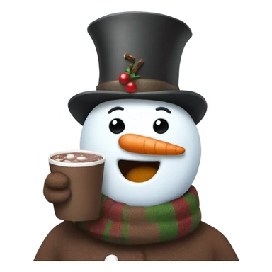 Snowman drinking hot chocolate  sticker