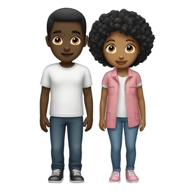 two black kids in love sticker