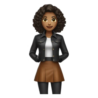woman leather skirt jackett sticker