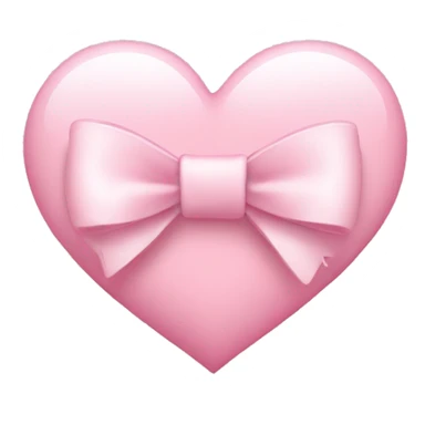 Light pink heart with bow like iPhone emojis  sticker