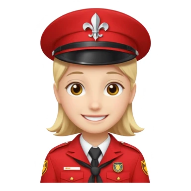 red uniform wearing scout sticker