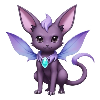 Shiny Dark Cute Edgy Cool Ethereal Espeon-Haunter-Nidorino-fusion-hybrid full body  sticker
