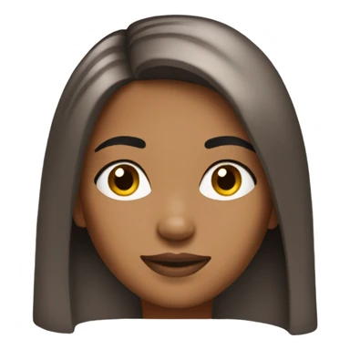 Brown-skinned female straight hair portrait close-up sticker