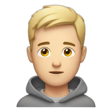 tired white man with very very very short hair in gray sweatshirt is very very very tired  sticker