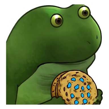 Man with chocolate chip cookie sticker