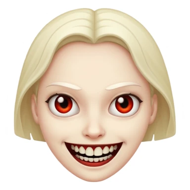 A emoji in which there is a deadly smile like toji from jujutsu kaisen and he is looking towards me scary way sticker