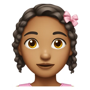 Pretty brown girl with Asian eyes and a bow  sticker