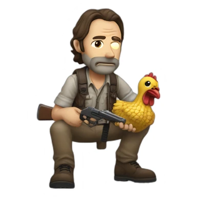 The walking dead (rick grimes) eat chiken sticker
