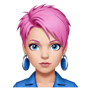P!nk Singer with pink hair, blue eyes sticker