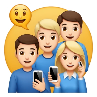 Quiz with happy people without phone sticker