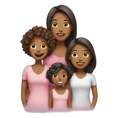 Mom and 3 daughters sticker