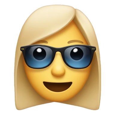 A shy blushing face peeking out from behind sunglasses. sticker