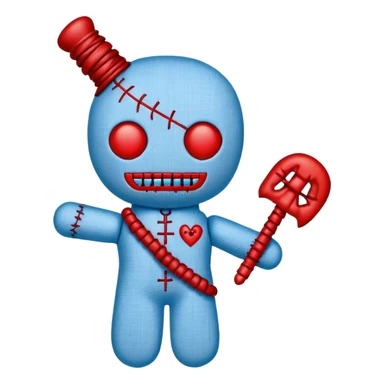 carolina blue and red voodoo doll sticker
