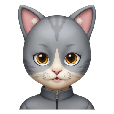 little kid with cat face paint and grey cat suit sticker