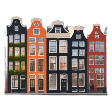 Amsterdam colorful houses sticker