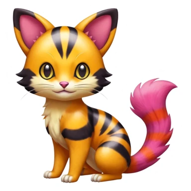 Cute Adorable Shiny Colorful Realistic Elegant Pretty Beautiful Liepard-Furret-Litten-Skitty-Pokémon-fusion-creature (full body) sticker