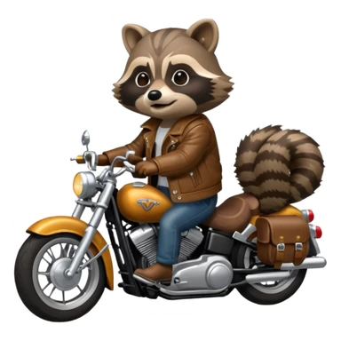 Racoon on a Harley sticker