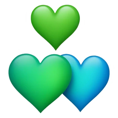 Blue and green heart  sticker