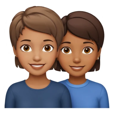 Two brown girls short hair sticker