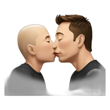 Elon Musk kissing Jeff Bezos sticker