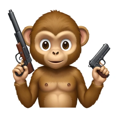Gun holding a monkey sticker