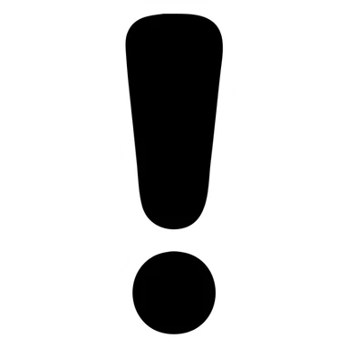 exclamation mark, simple and bold icon style sticker