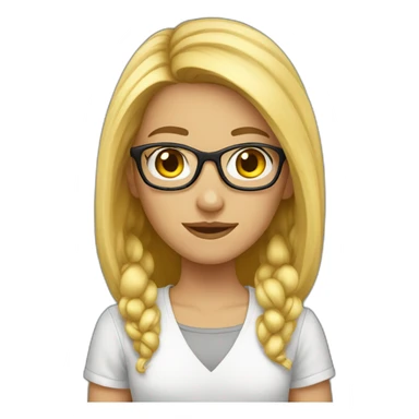 White Geek girl sticker