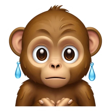 monkey with tears, sad sticker