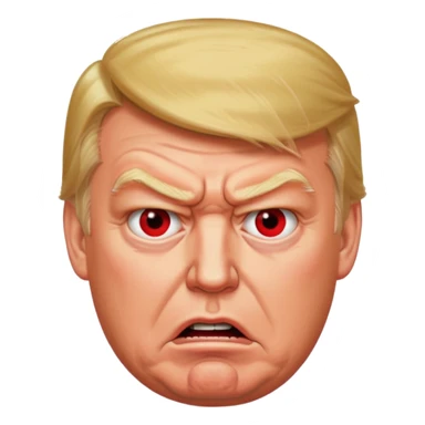Donald Trump is very furious. Red with anger. photorealistic. high quiality  sticker